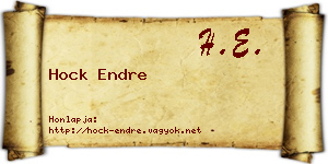 Hock Endre névjegykártya